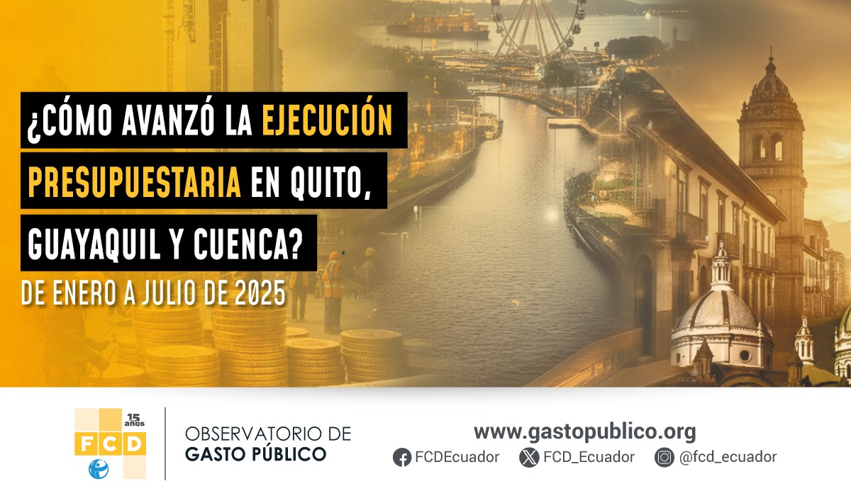 ¿Cómo avanzó la ejecución presupuestaria en Quito, Guayaquil y Cuenca ? Enero a julio de 2025